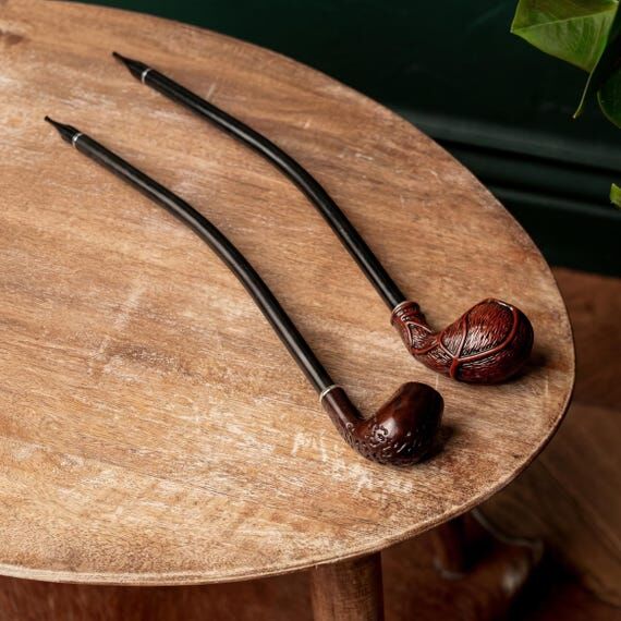Extra Long Stem Tobacco Pipe, Churchwarden Wo...