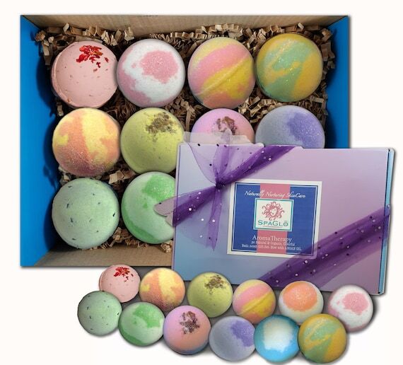 Handmade Bath Bomb Gift Set, 12 Count, Beauti...