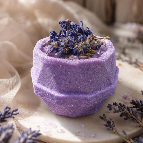 Lavender Bath Bomb with Sea Salt | Relaxing L...