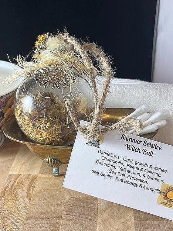 Handcrafted Intention Ball Ornament, Yule Ble...