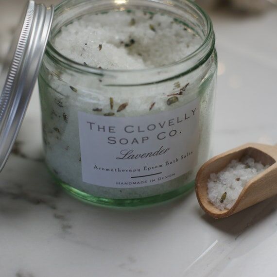 Lavender Epsom Bath Salts with Wooden Scoop -...