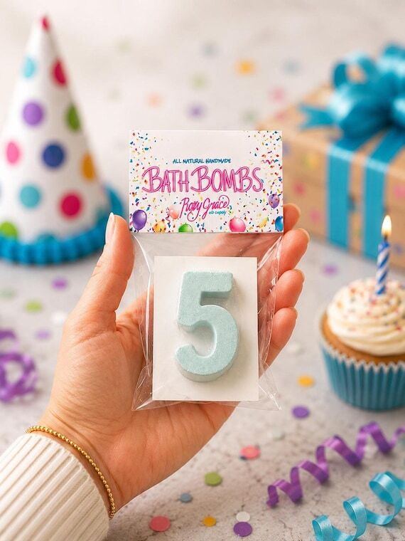 Number Bath Bomb, Birthday Party Favor, All N...