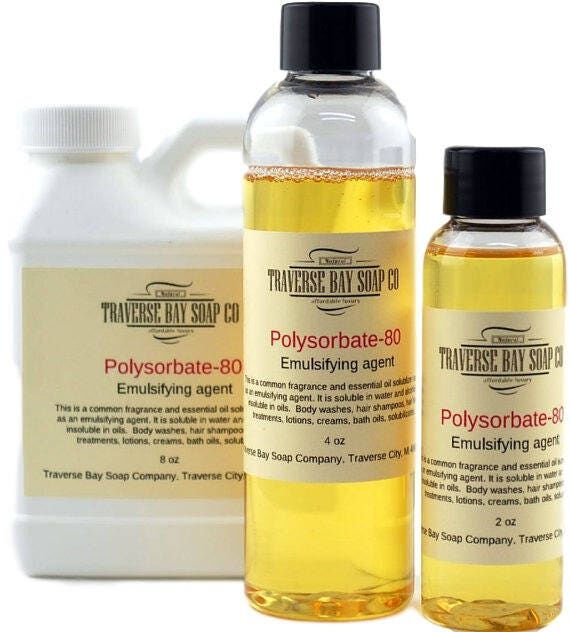 Polysorbate 80, 2 oz -4 oz- 8 oz, Soap makin...