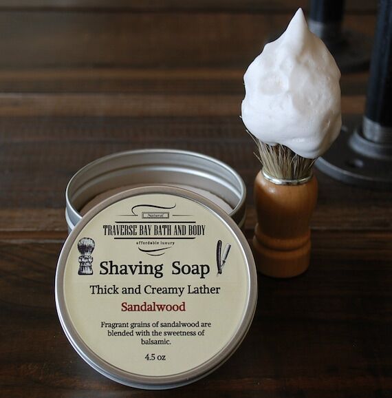 Sandalwood Shaving Soap in a usable tin great...