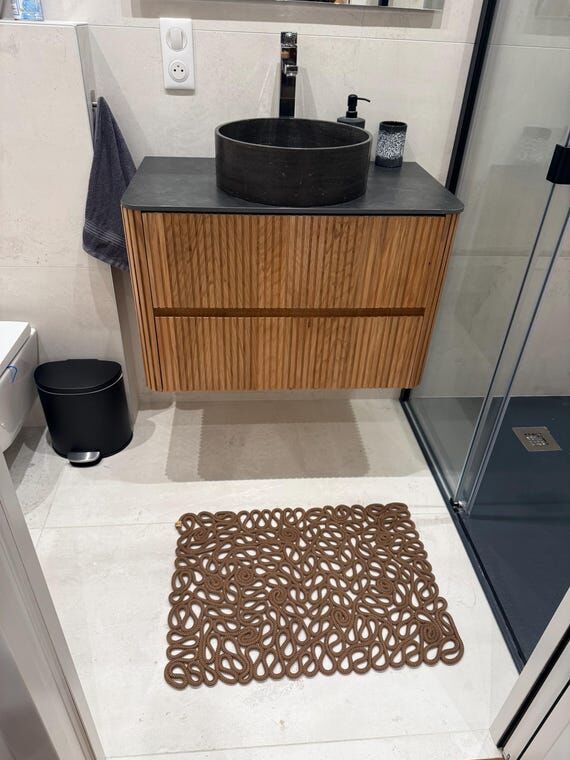 Handmade Bathroom Rug 50x70cm, Braided Polypr...
