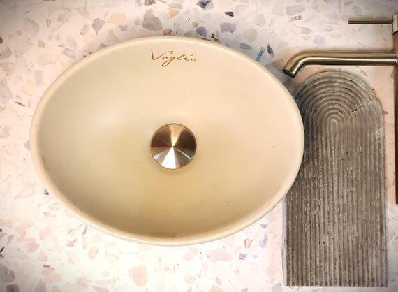 Concrete Vessel Sink Oval 35.5cm | Bathroom S...