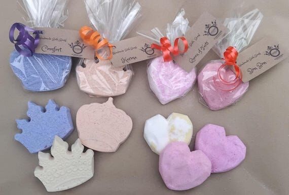 Handmade Heart & Crown Bath Bombs, Mini Heart...