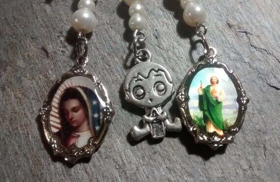 Baby pin Virgin of Guadalupe & San Judas Thad...
