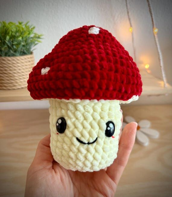 Crochet Mushroom Plush | Handmade Woodland Am...