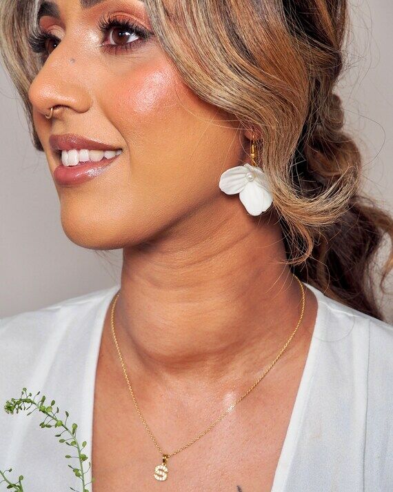MIA- Minimalistic Floral Handmade Wedding Ear...