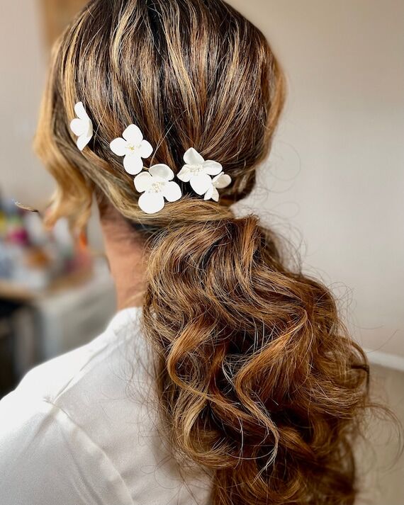 HORTENSIA- Hydrangea Clay Flower Hair Pin, Br...