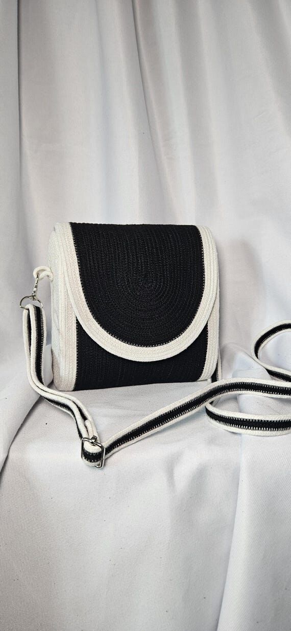 cotton cord bag/soft and unique handmade bag...