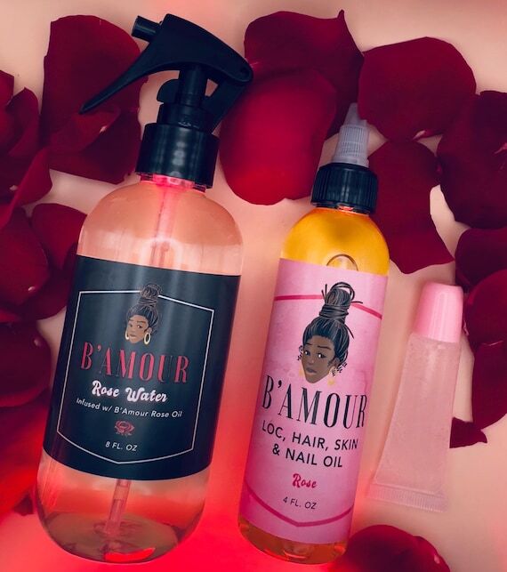 B'amour Rose Water & Oil Kit: Mint, Rose, Amb...