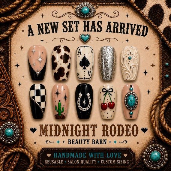 Midnight Rodeo Press On Nails | Western Glam ...