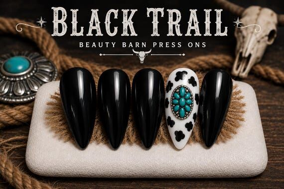 Black Trail | Western Cow Print & Turquoise P...