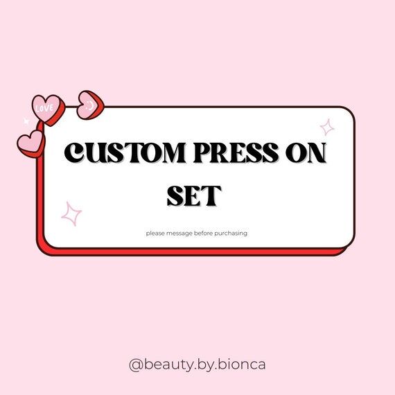 Custom Press On Nail Set: Luxury Handmade Gel...