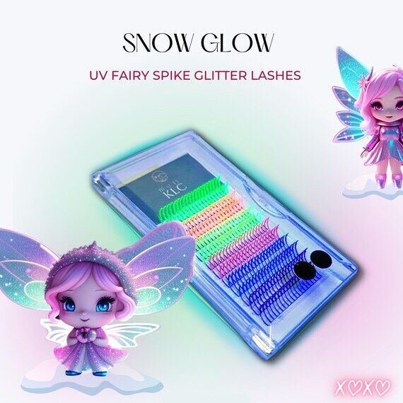 Glow Glitter UV D Curl, Glitter Spike Lashes ...