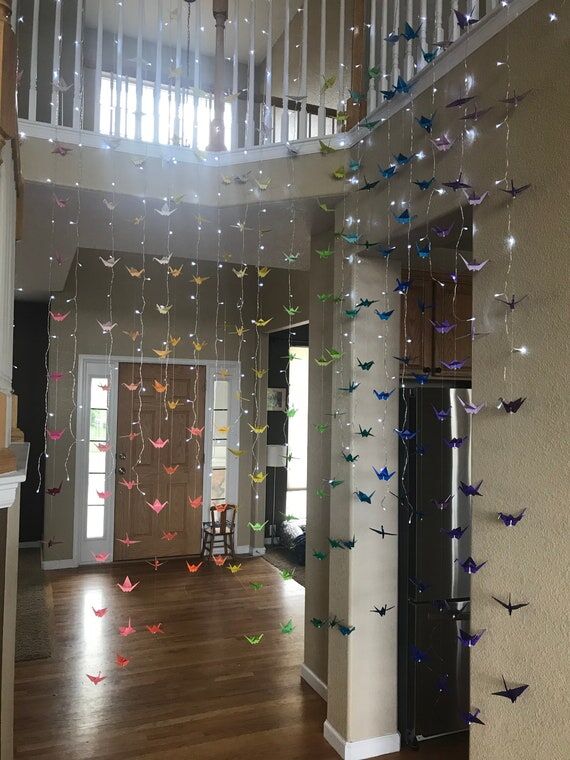Rainbow Origami Crane Garland...