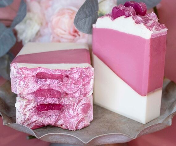 Extra-Large Pink and White Heart Handmade Col...