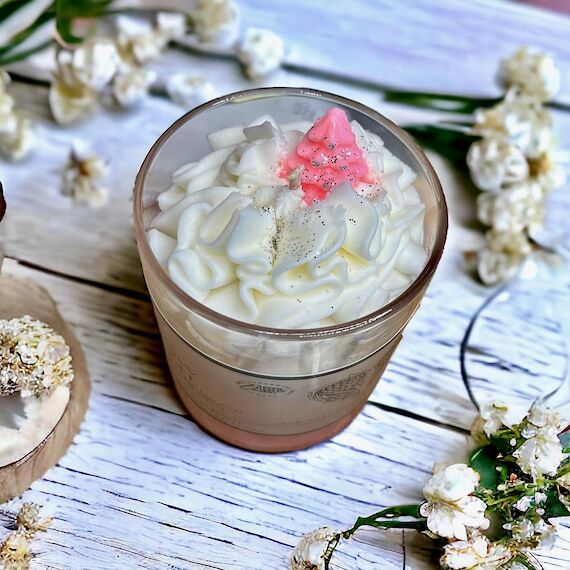 Handmade Pink Whipped Wax Luxury Dessert Deco...
