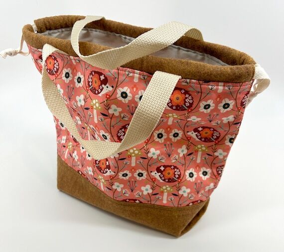 Handmade Drawstring Tote Bag – Hedgehog & M...