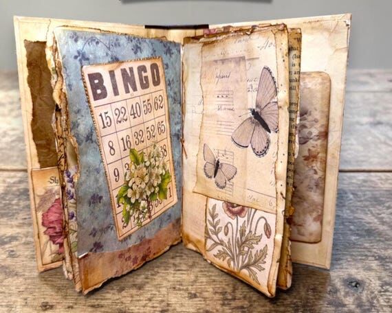 Mini Botanical Junk Journal | Handmade Vintag...