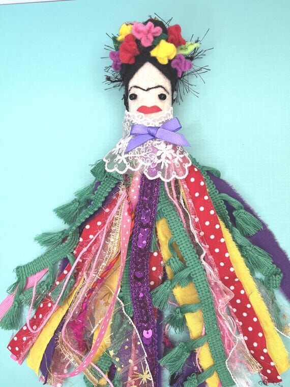 Frida Kahlo ribbon tassel, Frida keychain, ju...
