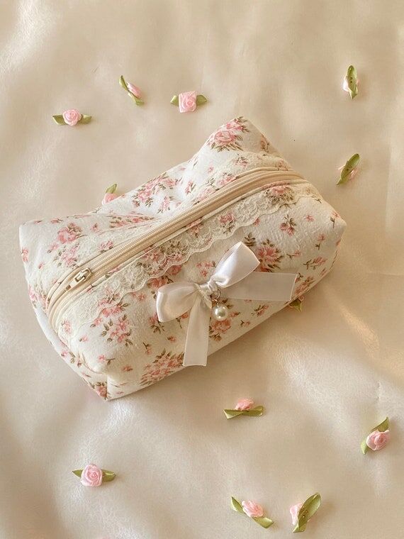 Coquette Pink Floral Makeup Bag- Pink Makeup ...