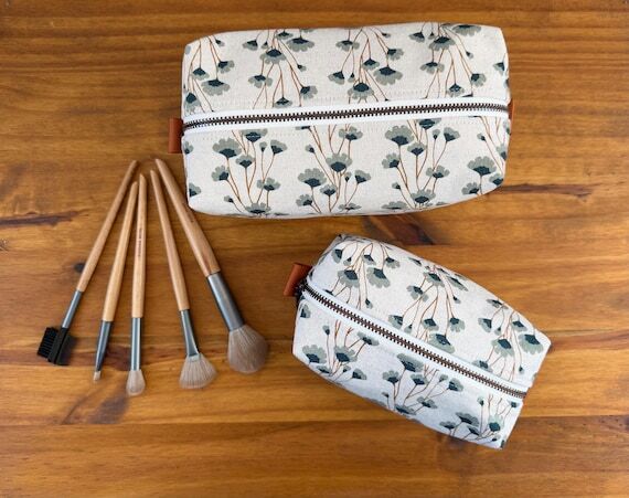 Handmade Cotton Canvas Boxy Makeup Bag: Boho ...