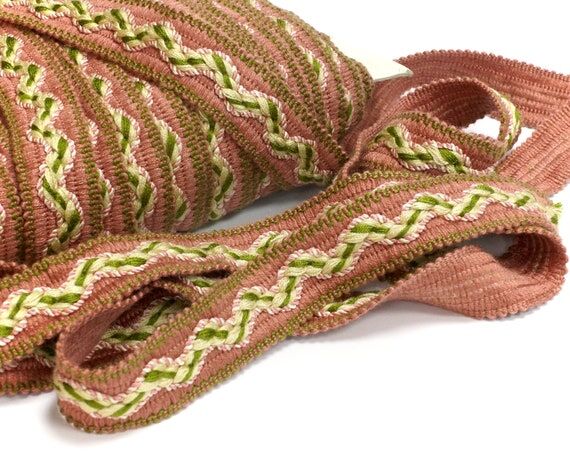 Dusty Rose Braided Trim Tape 40 mm wide in Vi...