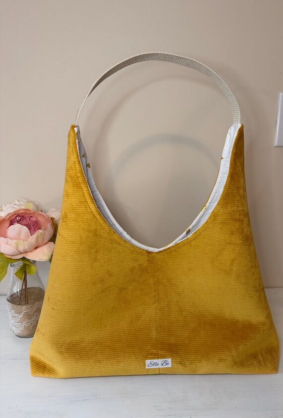 Mustard Corduroy Shoulder Bag, Handmade Hobo ...
