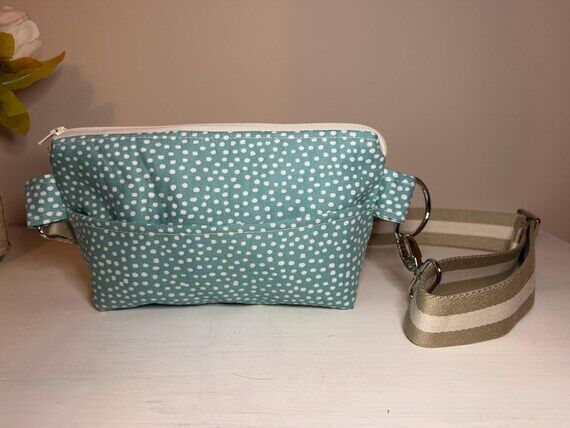 Teal Polka Dot Crossbody/Belt Bag...
