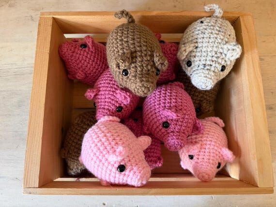 Crochet Mini Pig: Handmade Plush Toy...