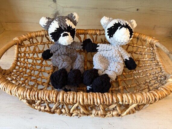 Crochet Raccoon Snuggler | Handmade Plush Lov...