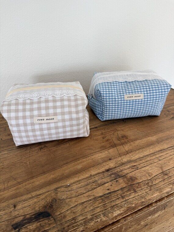 Gingham with Eyelet Lace Trim – Handmade Co...