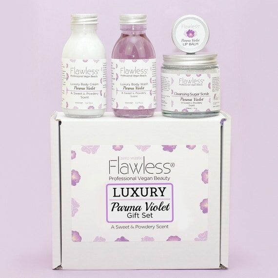 Vegan Parma Violet Bath & Body Gift Set: Hand...