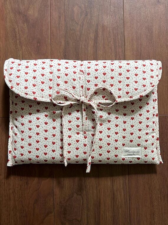 Quilted laptop sleeves with hearts, available...