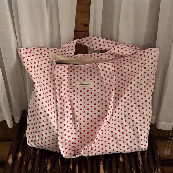 Large printed cotton tote bag - Shopping bag ...