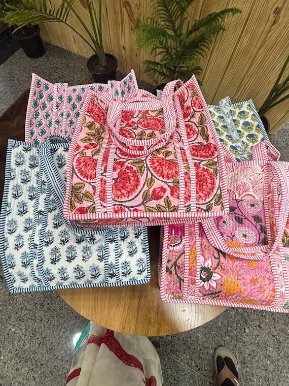 10pcs Wholesale Lot Of Cotton Quilted Tote Ba...