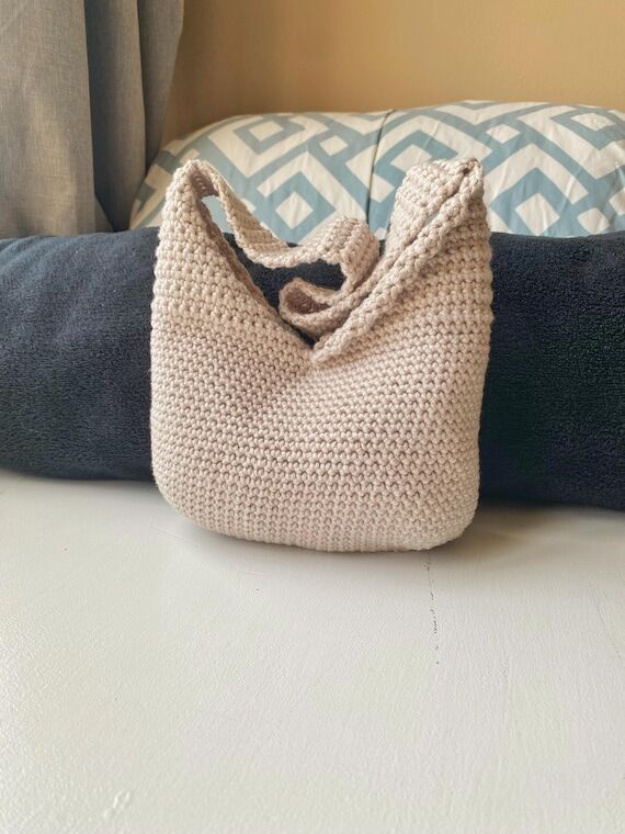 Handmade Bag Crochet One-of-a-kind Gray...