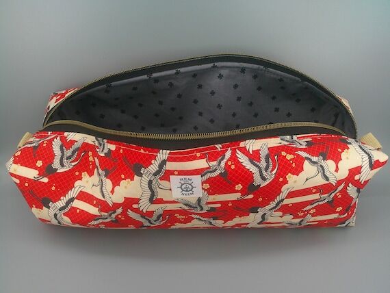 Crimson Crane Hot Tool Bag: Large Zipper Pouc...