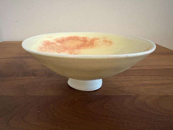 Ceramic Bowl | Yellow Snack Bowl | Clay Fruit...