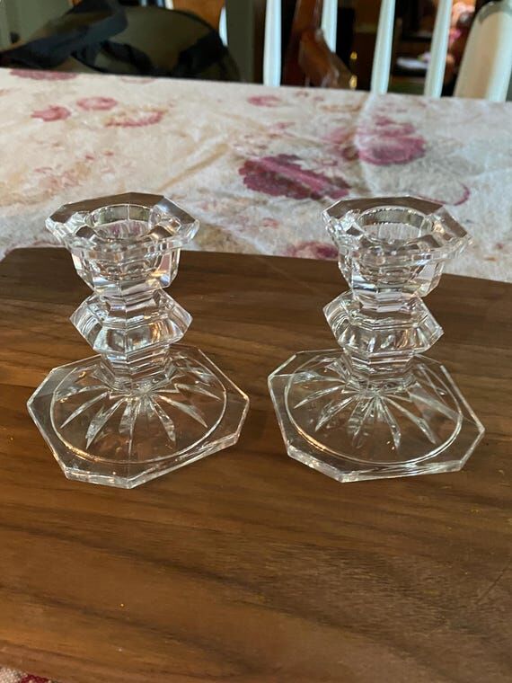 Vintage Mikasa Edinburgh Clear Crystal Candle...