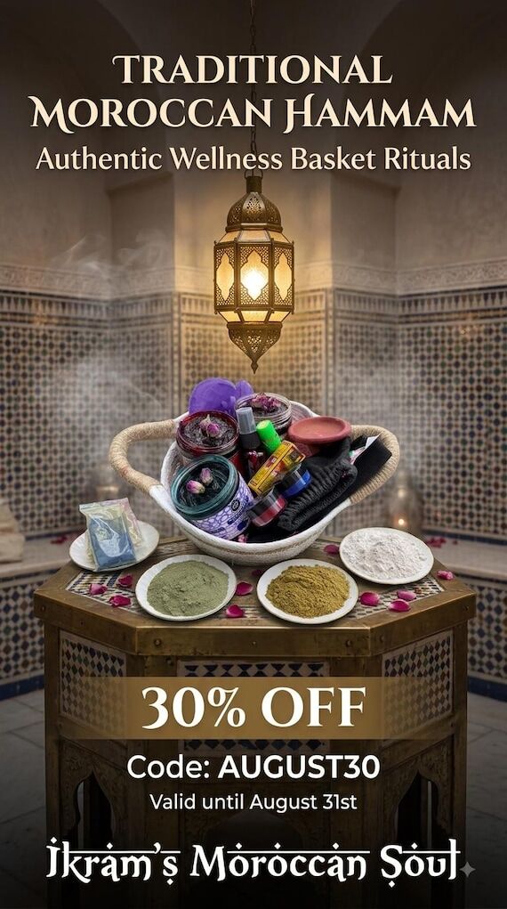 Moroccan Hammam Spa Set: Natural Powders, Bel...