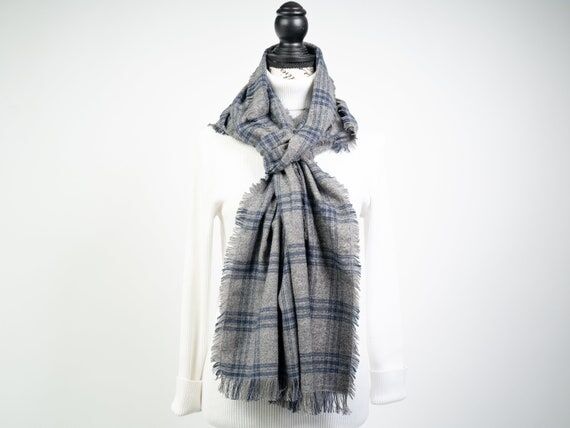 Heather Grey Lightweight Cotton Flannel Plaid...