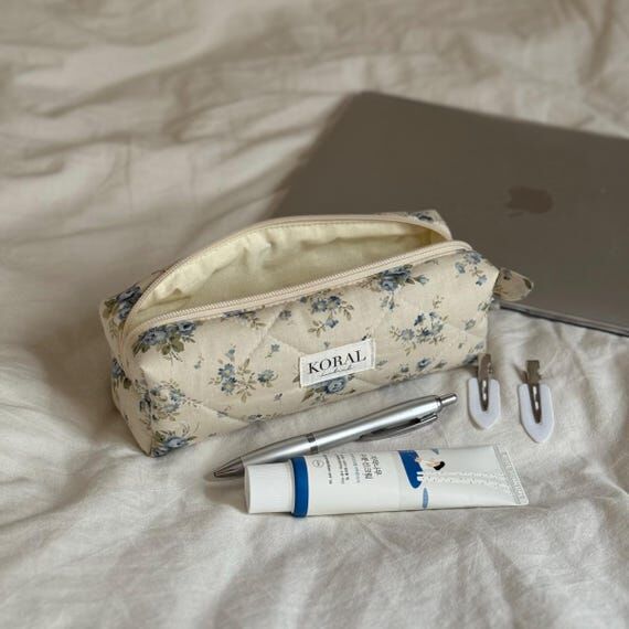 Handmade Pencil Bag "Blue Flowers"...