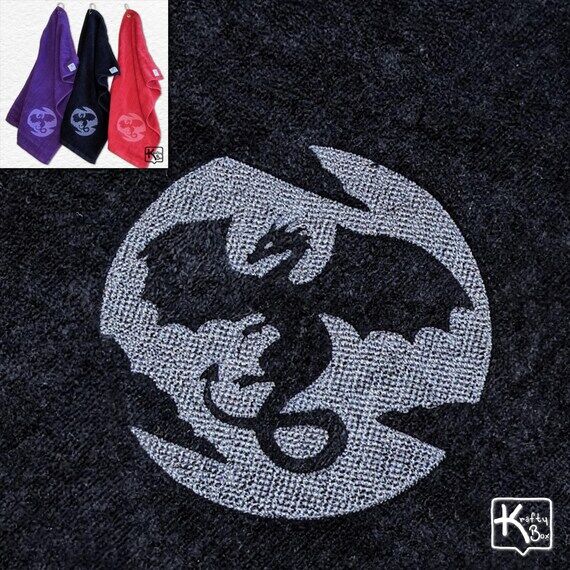 Sports Towel Embroidered Design Dragon Moon S...