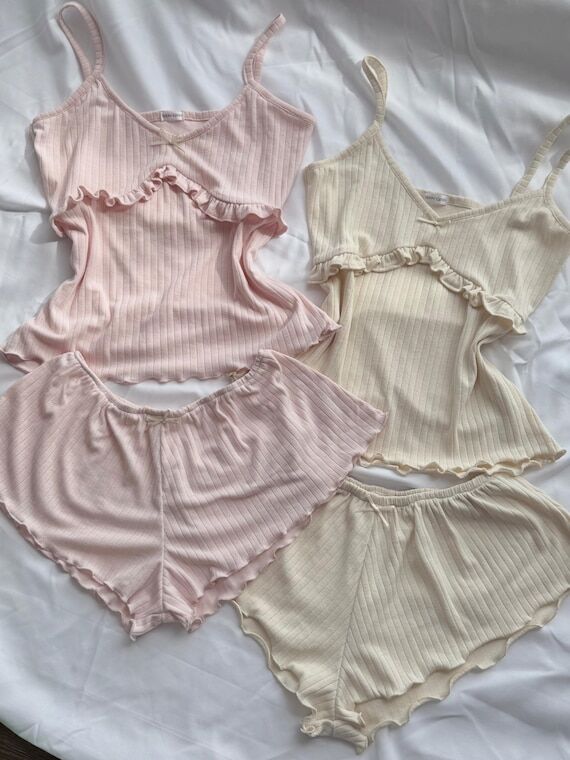 Cotton Coquette Pajama Set - 4 Way Stretch La...