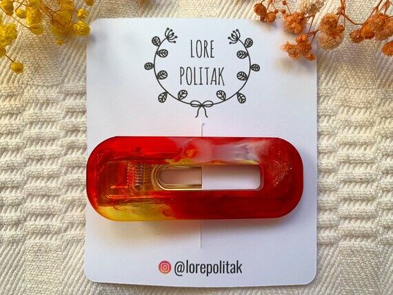 Handmade Resin Hair Clip: Sunshine Hair Acces...