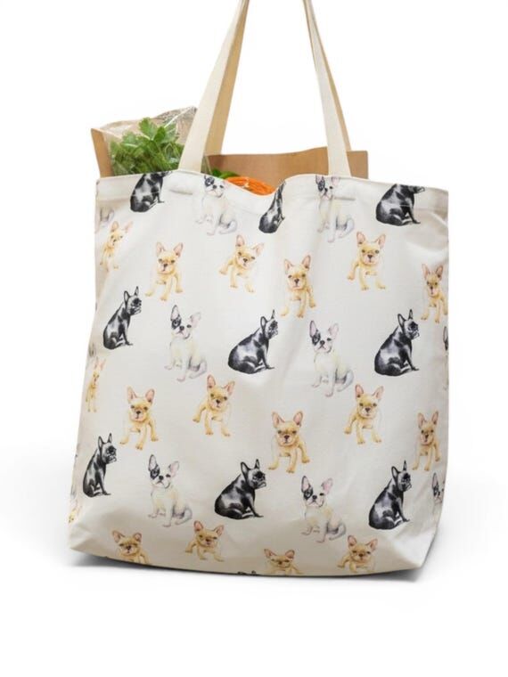 French Bulldog Tote Bag, Handmade Frenchie Pr...